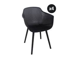 Solstol Outdoor Dining Chair Black - 4 Pack