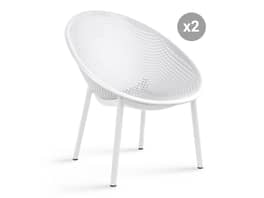 Dune Outdoor Lounging Chair White - Pair