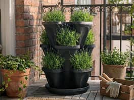 Hanging Garden Planter Stackable Black - Set of 3