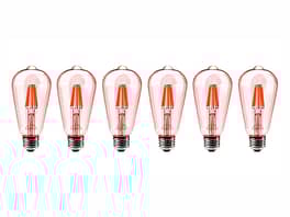 Festoon Lights Red Filament Replacement Bulbs - 6 Pack