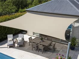 Shade Sail Rectangular Permeable 280gsm 3m x 5m Natural