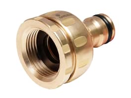 Gardena 13mm Hose Brass Tap Adaptor 3/4" + 1" Thread