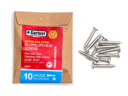 Stainless Steel Screws - Gauge 10 -25mm (10 Pack)