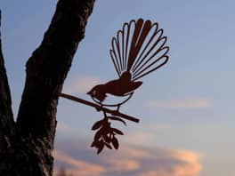Piwakawaka Metal Bird Ornament - Corten Steel