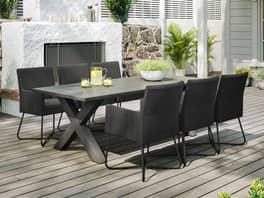 Sabi Outdoor Dining Table with Berg Chairs
