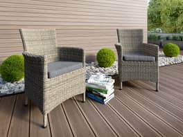 Elba Rattan Outdoor Dining Chairs - Pair
