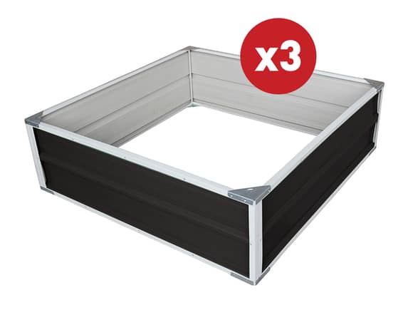 Raised Garden Bed 120cm x 120cm x 41cm Ironsand - 3 Pack