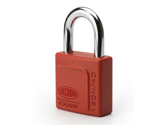 Lockwood 120N Padlock 40/25mm with Silicon Jacket Red