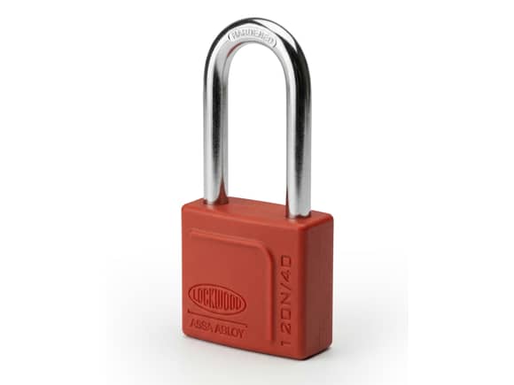 Lockwood 120N Padlock 40/50mm with Silicon Jacket Red 
