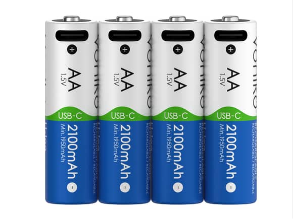 Voniko AA Li-Ion USB-C Rechargeable Batteries