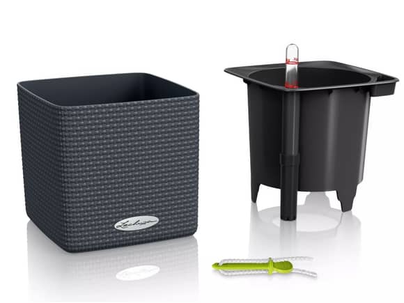 Lechuza Cube Planter 16cm - Slate 