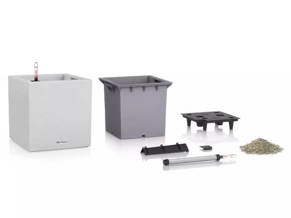 Lechuza Canto Stone Planter 30cm Low - Quartz White