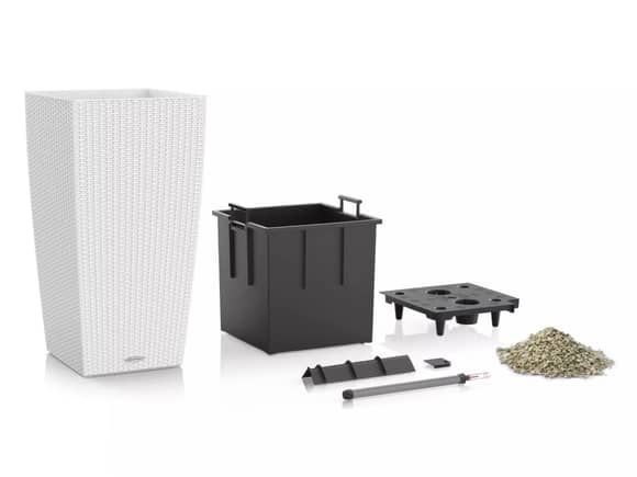 Lechuza Cubico Cottage Planter 40cm - White