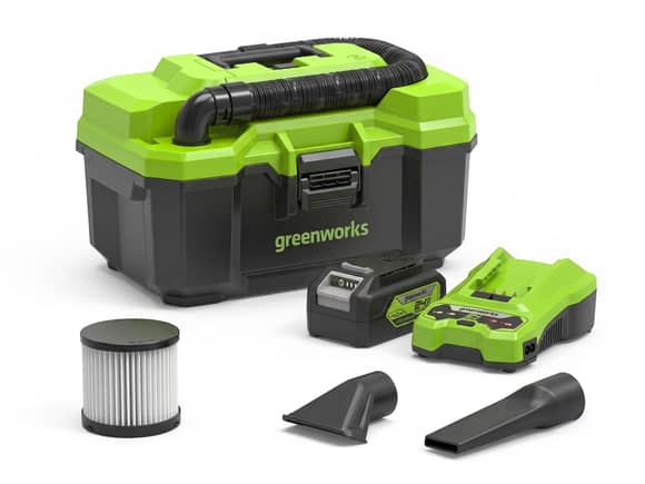 Greenworks 24V Wet & Dry Vac 450W 11L Brushless 4.0Ah Kit 