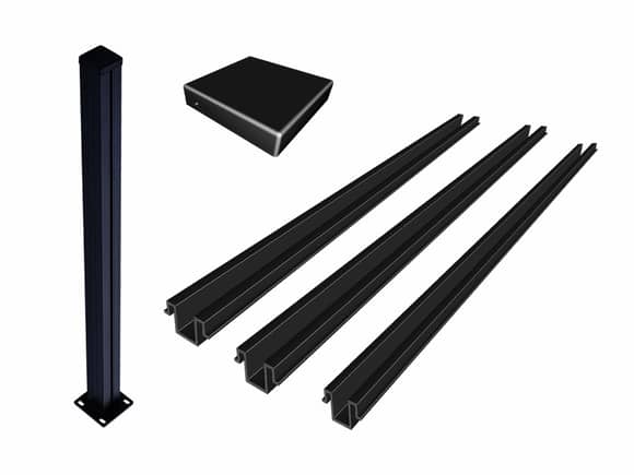 Strol SmartScreen Post with Base Plate - 70x70x1260mm 