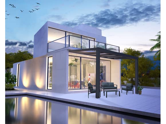 Palram Wall Mounted Patio Cover Stockholm 3.4m x 3.7m