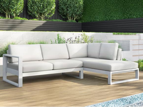 Willis Outdoor 3 Seater with Chaise White