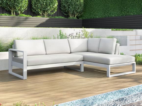 Willis Outdoor 3 Seater with Chaise White
