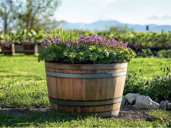 Oak Wine Barrel Half 