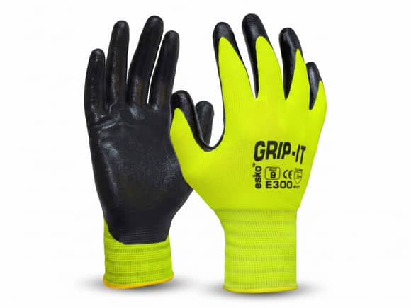 Esko Grip-It Hi-Vis Nitrile Glove 12 Pack