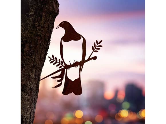 Kereru Metal Bird Ornament - Corten Steel
