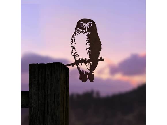 Ruru Metal Bird Ornament - Corten Steel