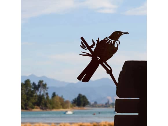 Tui Metal Bird Ornament - Corten Steel