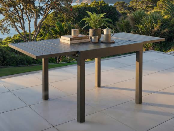 Lunette Extending Outdoor Dining Table 90-180cm - Charcoal