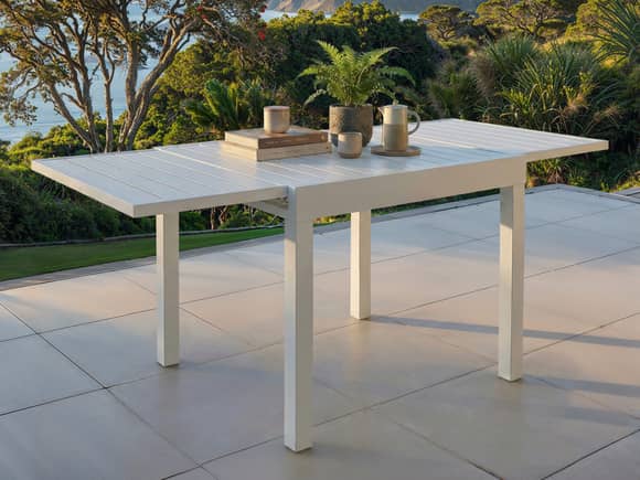 Civic Extending Outdoor Dining Table 90-180cm - White