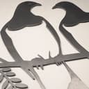 Kereru Pair Metal Bird Ornament - Corten Steel 3