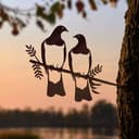 Kereru Pair Metal Bird Ornament - Corten Steel 1