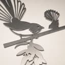 Piwakawaka & Baby Metal Bird Ornament - Corten Steel 4