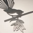 Piwakawaka Metal Bird Ornament - Corten Steel 3