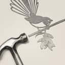 Piwakawaka Metal Bird Ornament - Corten Steel 2