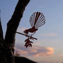 Piwakawaka Metal Bird Ornament - Corten Steel 1
