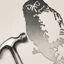 Ruru Metal Bird Ornament - Corten Steel 2