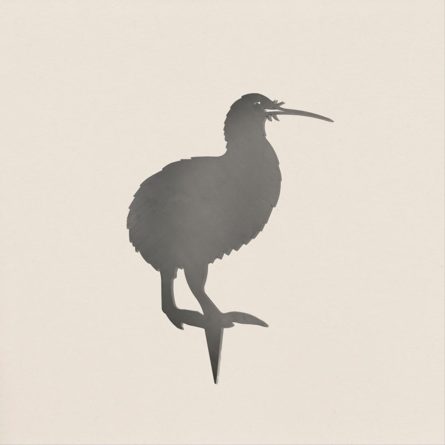 Brown Kiwi Metal Bird Ornament - Corten Steel