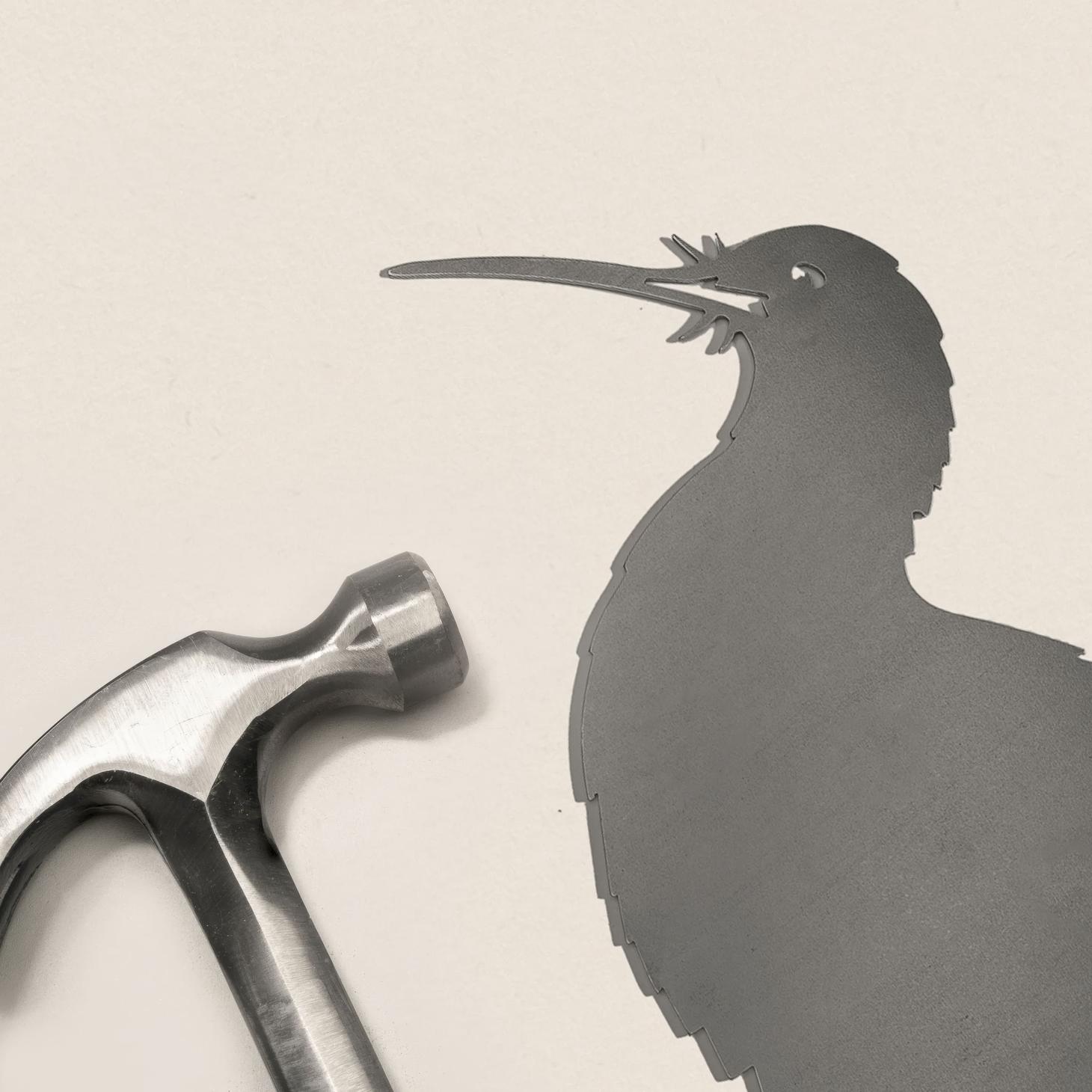 Brown Kiwi Metal Bird Ornament - Corten Steel