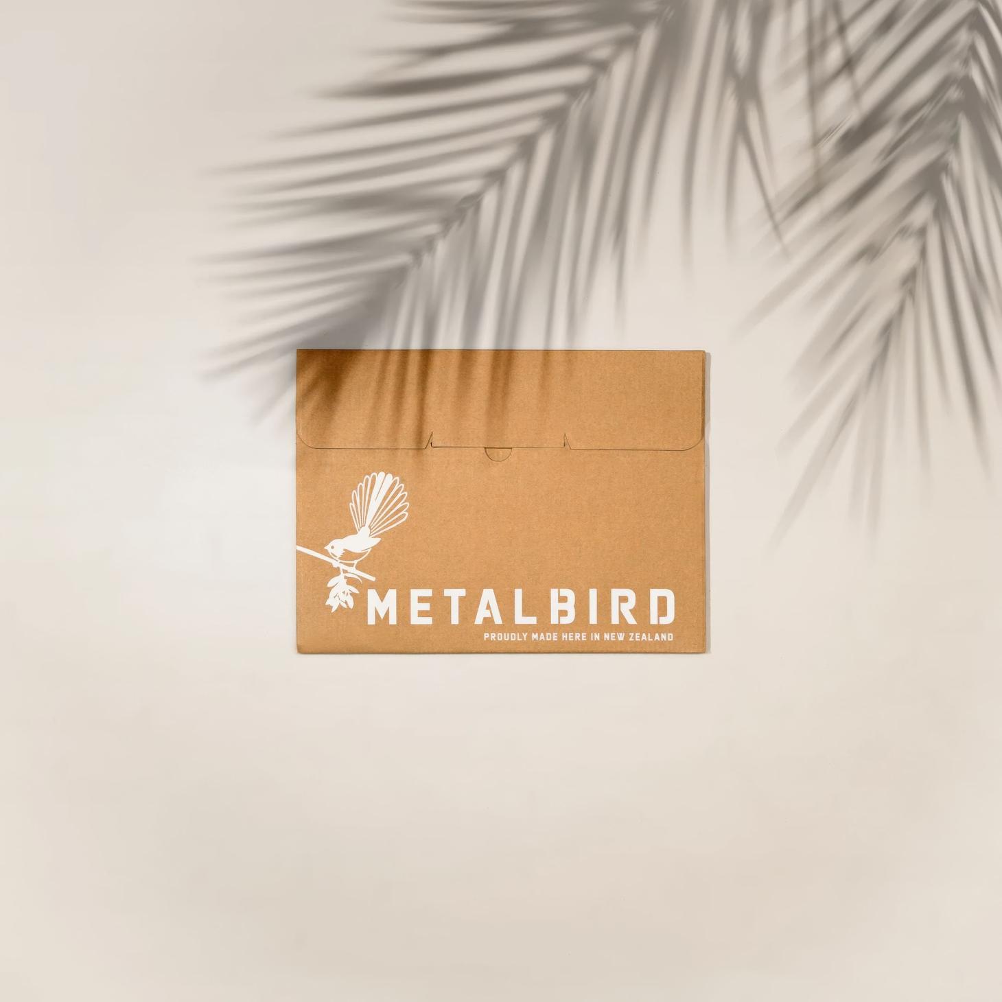 Piwakawaka & Baby Metal Bird Ornament - Corten Steel