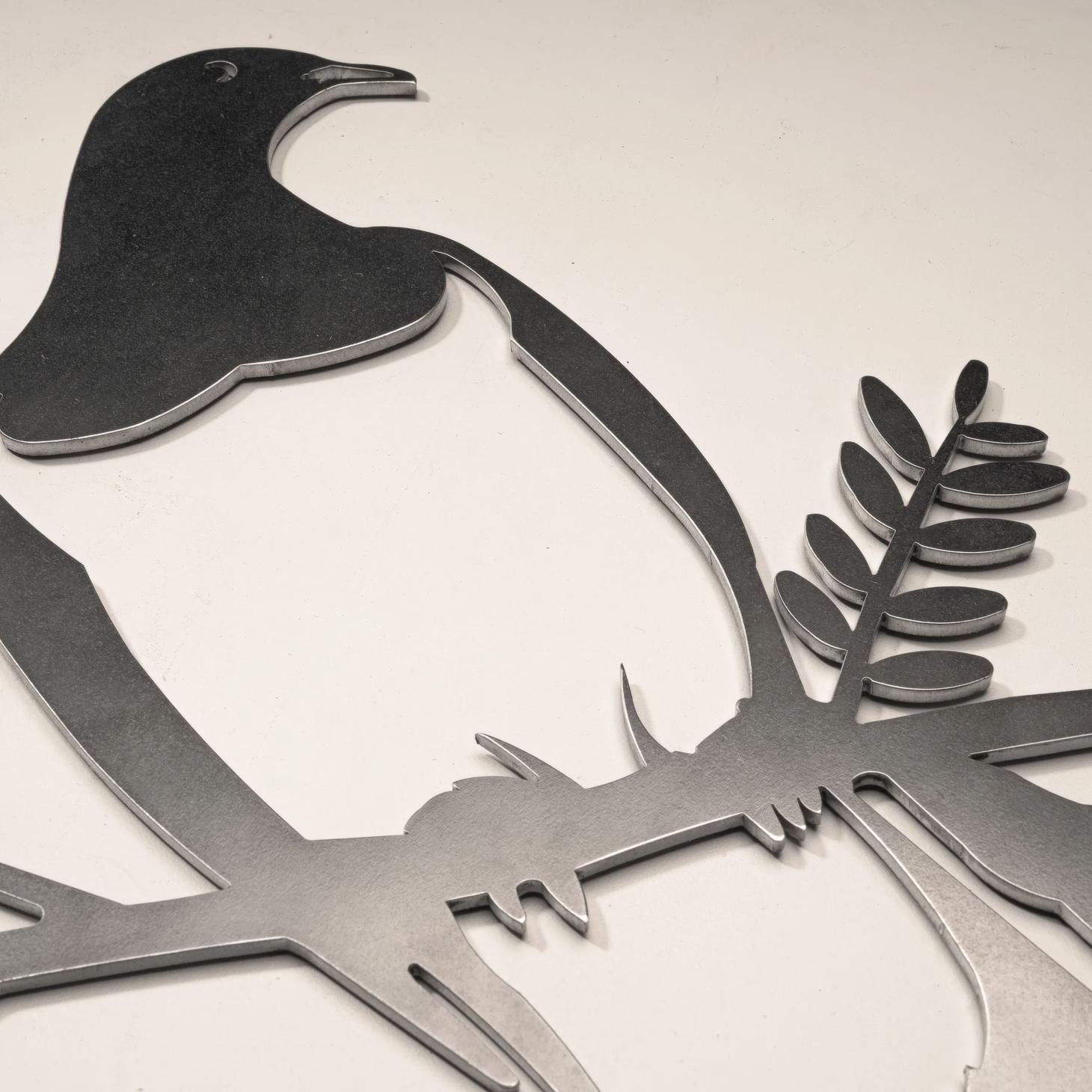 Kereru Metal Bird Ornament - Corten Steel