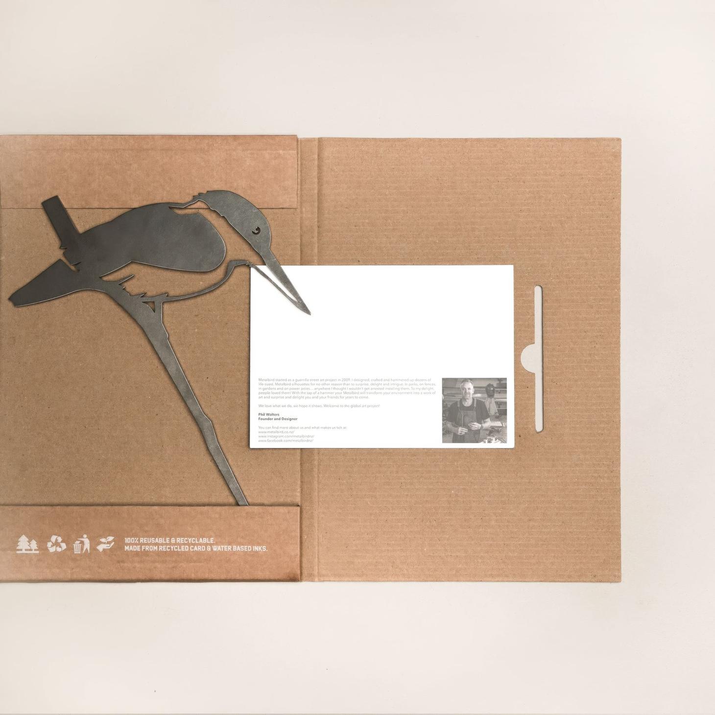 Kotare Metal Bird Ornament - Corten Steel