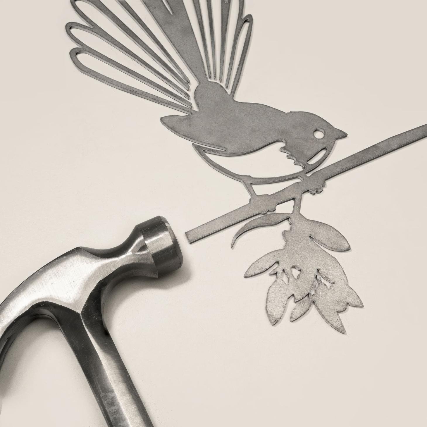 Piwakawaka Metal Bird Ornament - Corten Steel