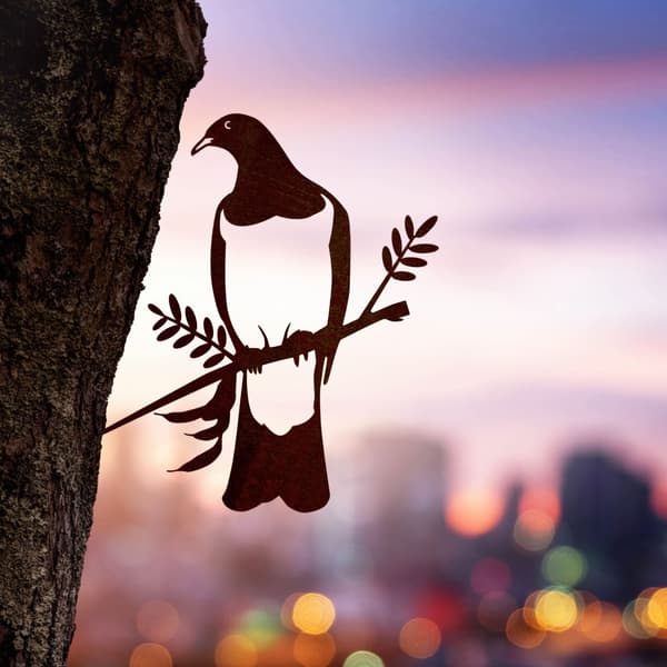 Kereru Metal Bird Ornament - Corten Steel
